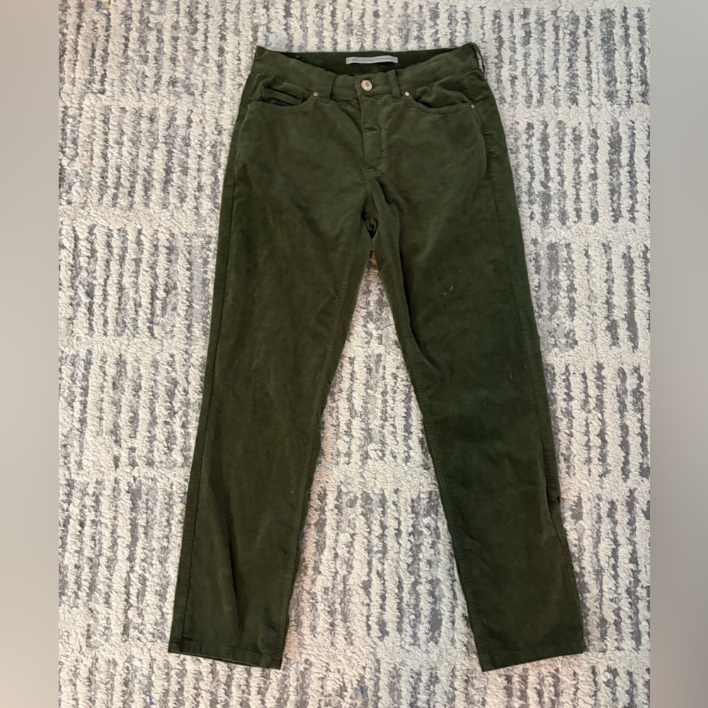Raffaello Rossi green corduroy dark straight leg pants jeans size 4